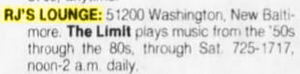 RJs Lounge and Bowling Alley (Bay Lanes) - Jan 1986 Mention